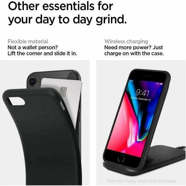 Mbështjellës Spigen Liquid Crystal MPN 11956 për iPhone SE (2020)/iPhone 7/iPhone 8, i zi