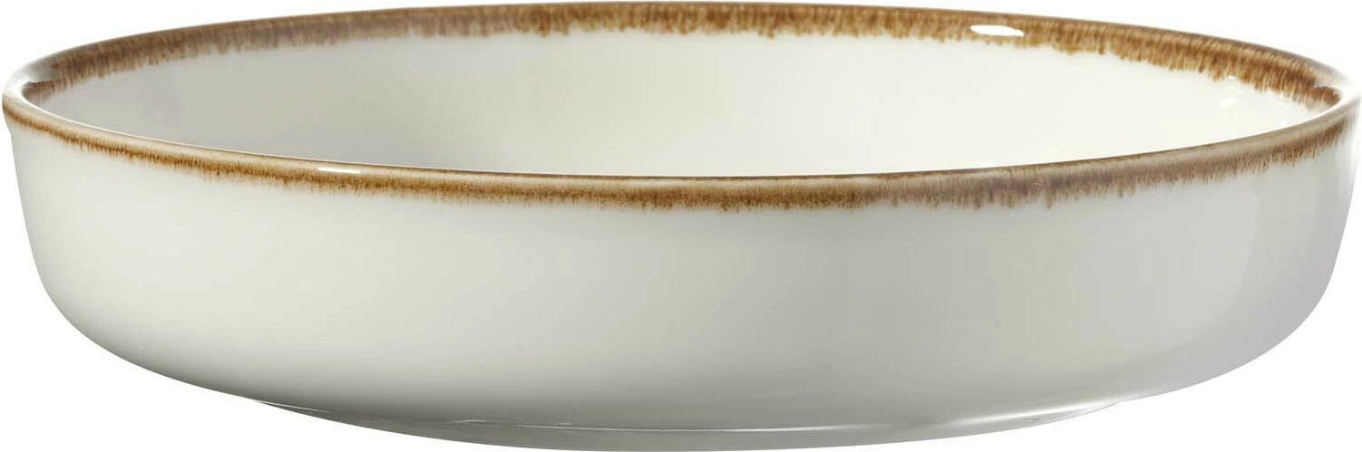 Tas i cekët Fine Dine Vanilla 750ml 200x40mm porcelan, krem, set 4 copë