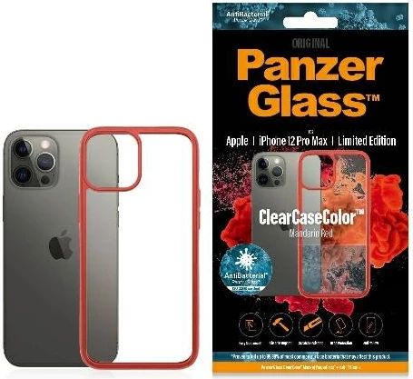 Mbështjellës PanzerGlass ClearCase për iPhone 12 Pro Max, transparent dhe i kuq