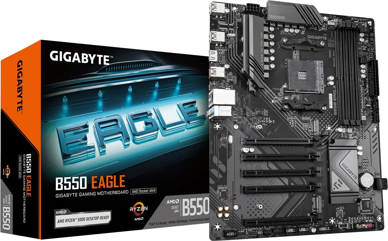 Pllakë amë Gigabyte B550 EAGLE, Socket AM4, ATX, DDR4, PCIe 4.0, e zezë