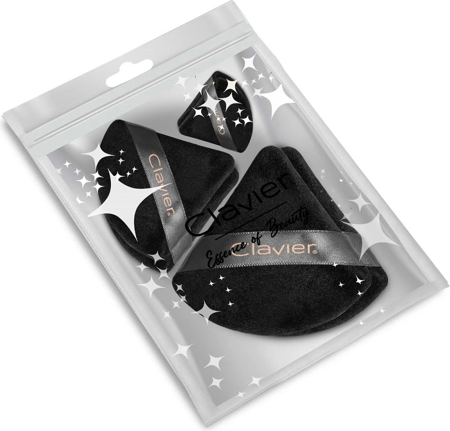 Puf për puder Clavier Black Mix për femra, 6 copë