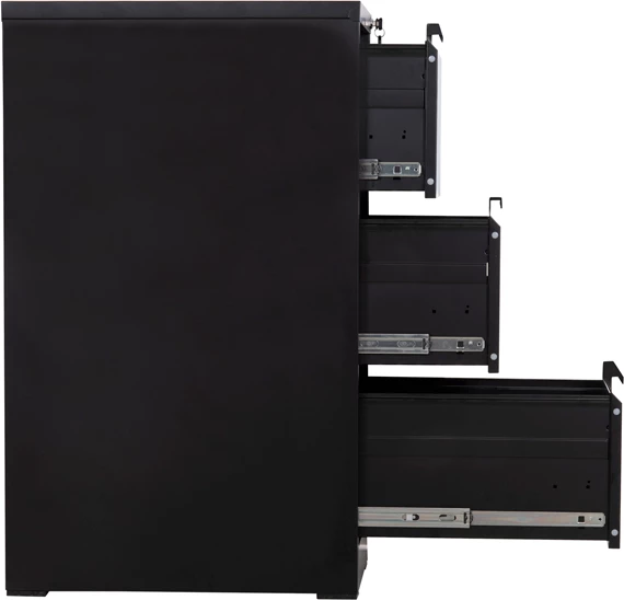 Kabinet arkivimi për zyre metalik me 3 sirtarë, i zi, FH6636.01, 45.5x62x103.5 cm