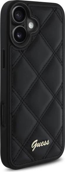 Mbështjellës Guess Quilted Metal për iPhone 16 Plus, 6.7", i zi