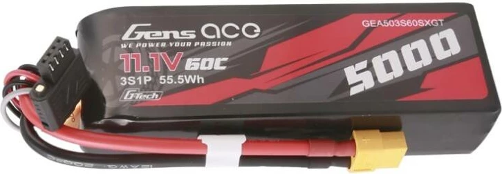 Bateri LiPo, Gens ace G-Tech GEA503S60SXGT, 5000mAh 11.1V 60C 3S1P, prizë XT60, short-size