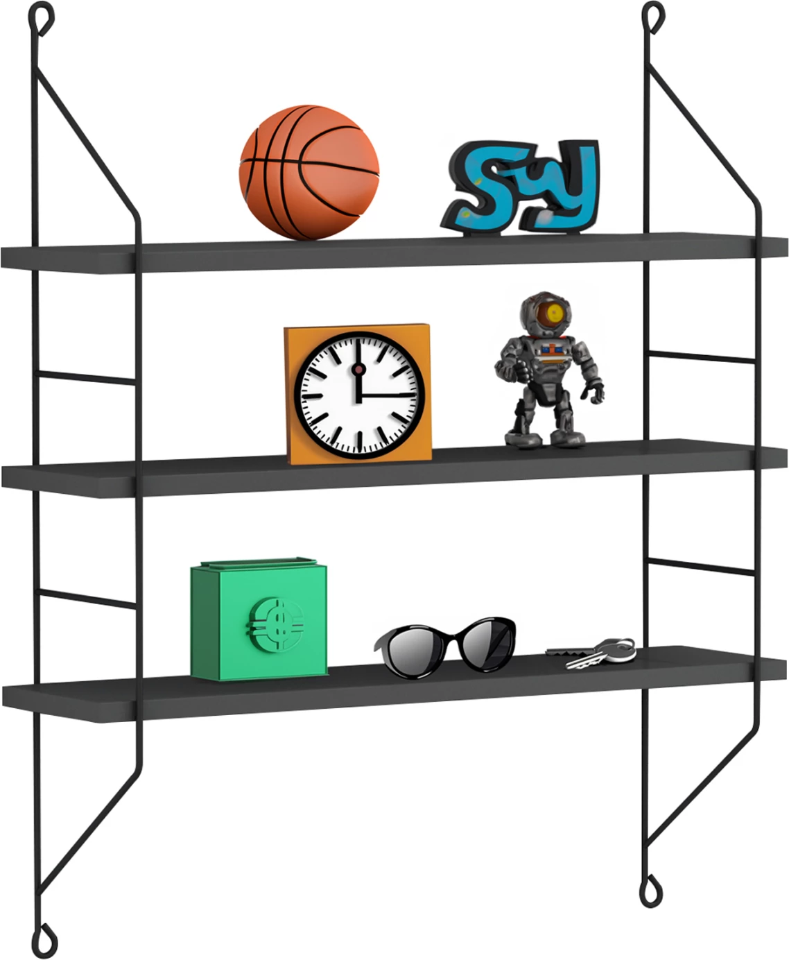 Rafte muri ACHALA FH9185.20, 60x15x68H cm