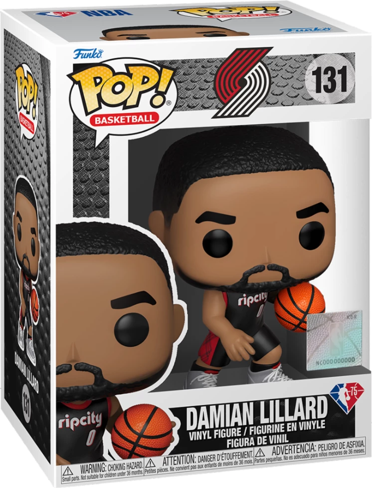 Figurinë vinyl Funko POP! NBA Portland Trail Blazers Damian Lillard #131, fanellë e bardhë, 1 copë
