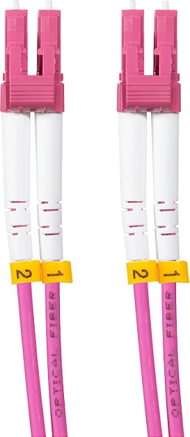Kabllo fibër optike LogiLink OM4, Duplex LC/UPC-LC/UPC, 1 m, magenta