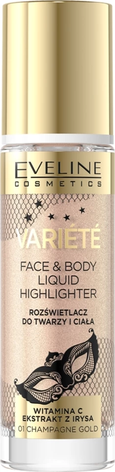 Highlighter i lëngshëm Eveline Cosmetics Variete 01 Champagne Gold 30ml