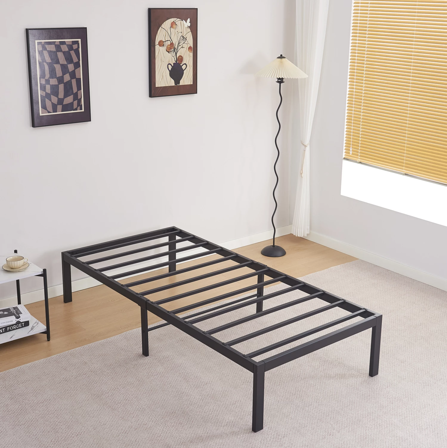 Substrat krevat RANTO, metal i zi, FH695.01, për dyshek 190x90cm