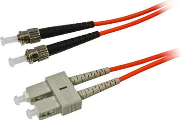 Kabllo patch fiber optike Synergy21 LWL 2-fije, 1m, ST-SC, OM2 50/125µm, portokalli