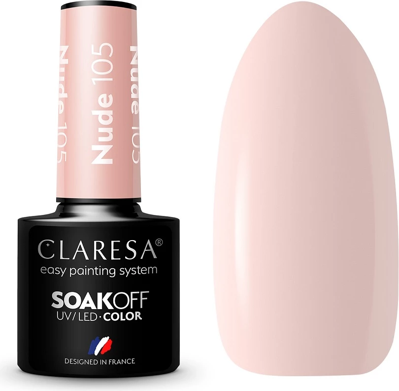 Llak për thonj për femra Claresa Nude Hybrid 105, 5g