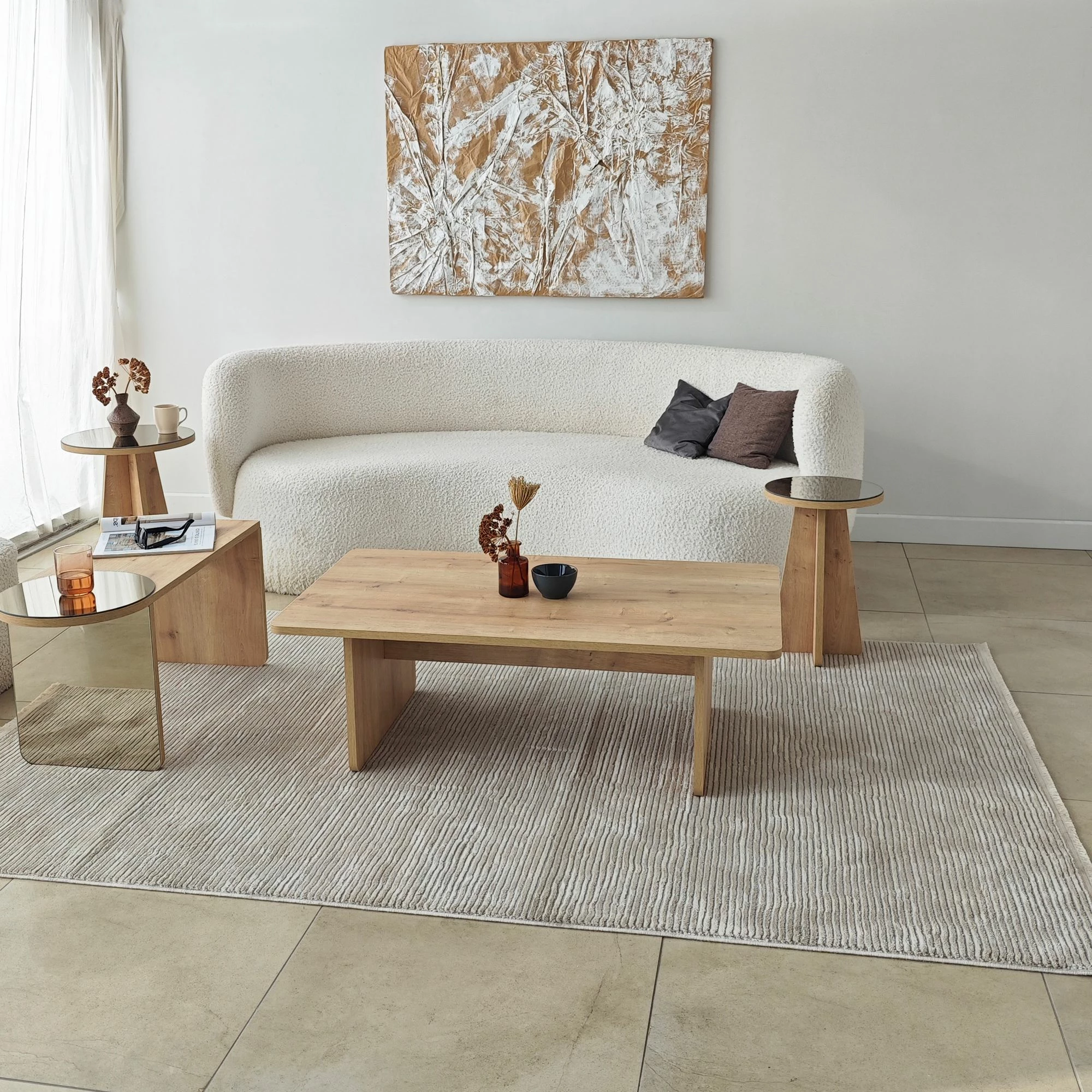 Set tavolinash kafeje Skye Decor, Luna 4, bronzie, lisi sapphire