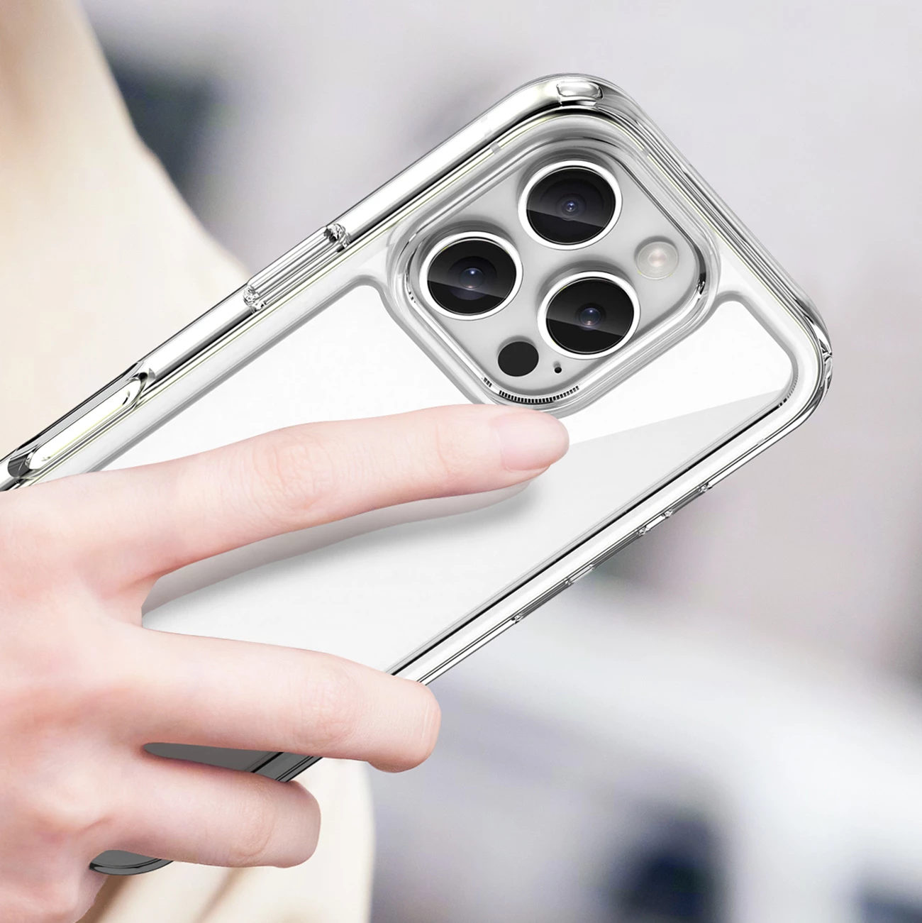 Mbështjellës Hurtel Outer Space Case për iPhone 16 Pro, transparent