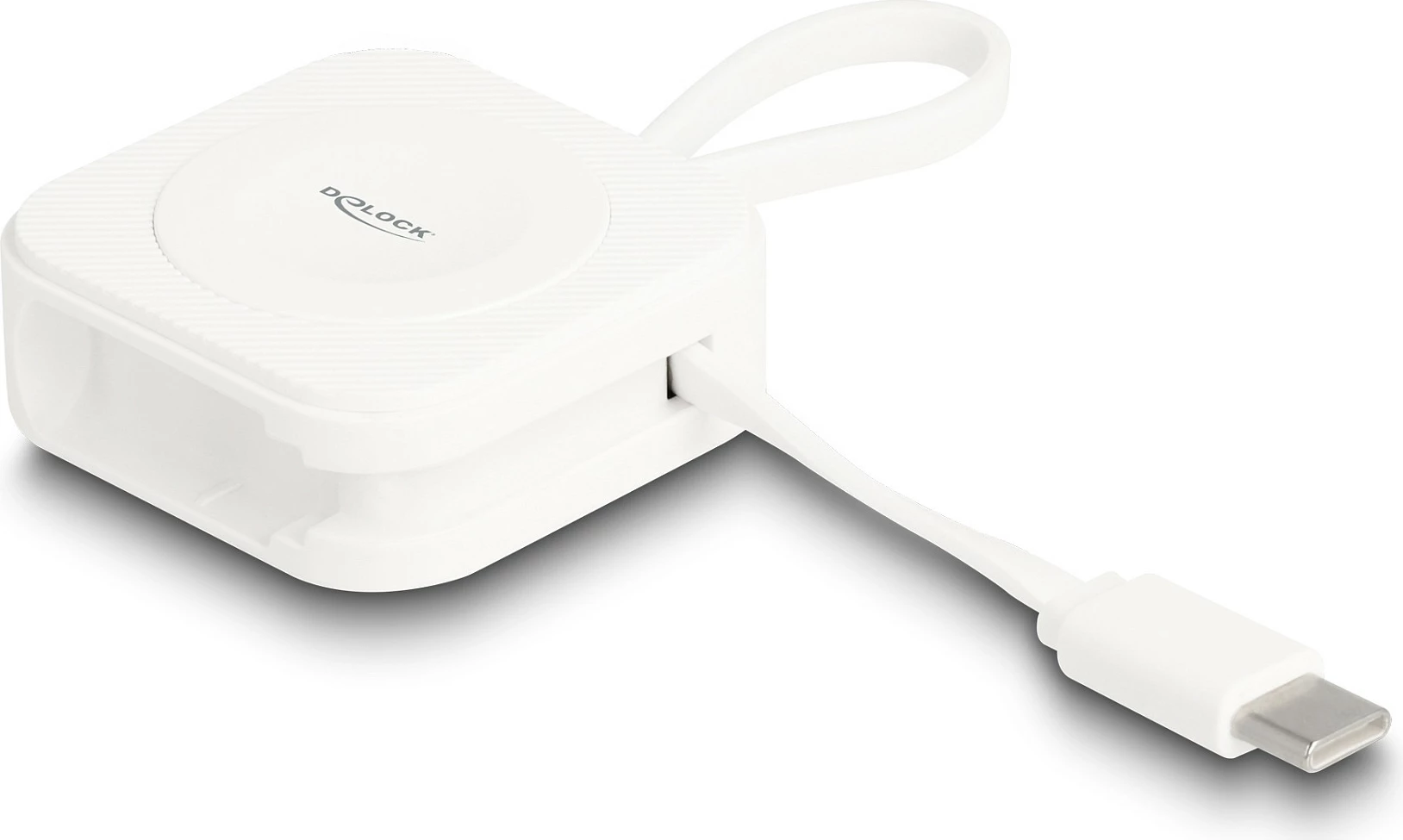 Pad karikimi USB-C DeLOCK për Apple Watch, 2.5 W, magnetik, i bardhë