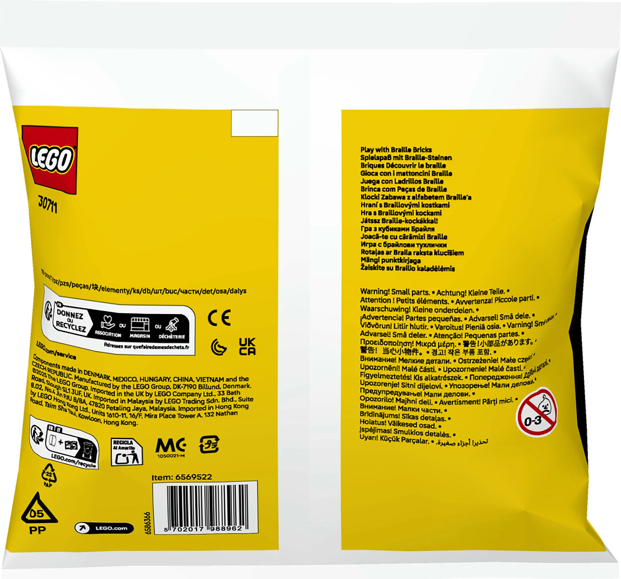 Set ndërtimi LEGO Braille Bricks 30711, 10 copë, për fëmijë 6+, shumëngjyrësh