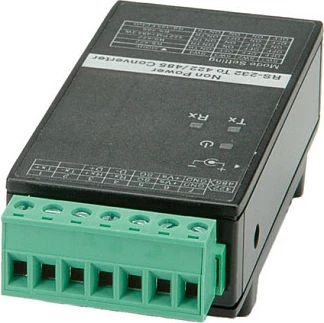 Konvertues ROLINE RS-232 në RS-422/485, DIN rail, vetëfurnizues, i zi