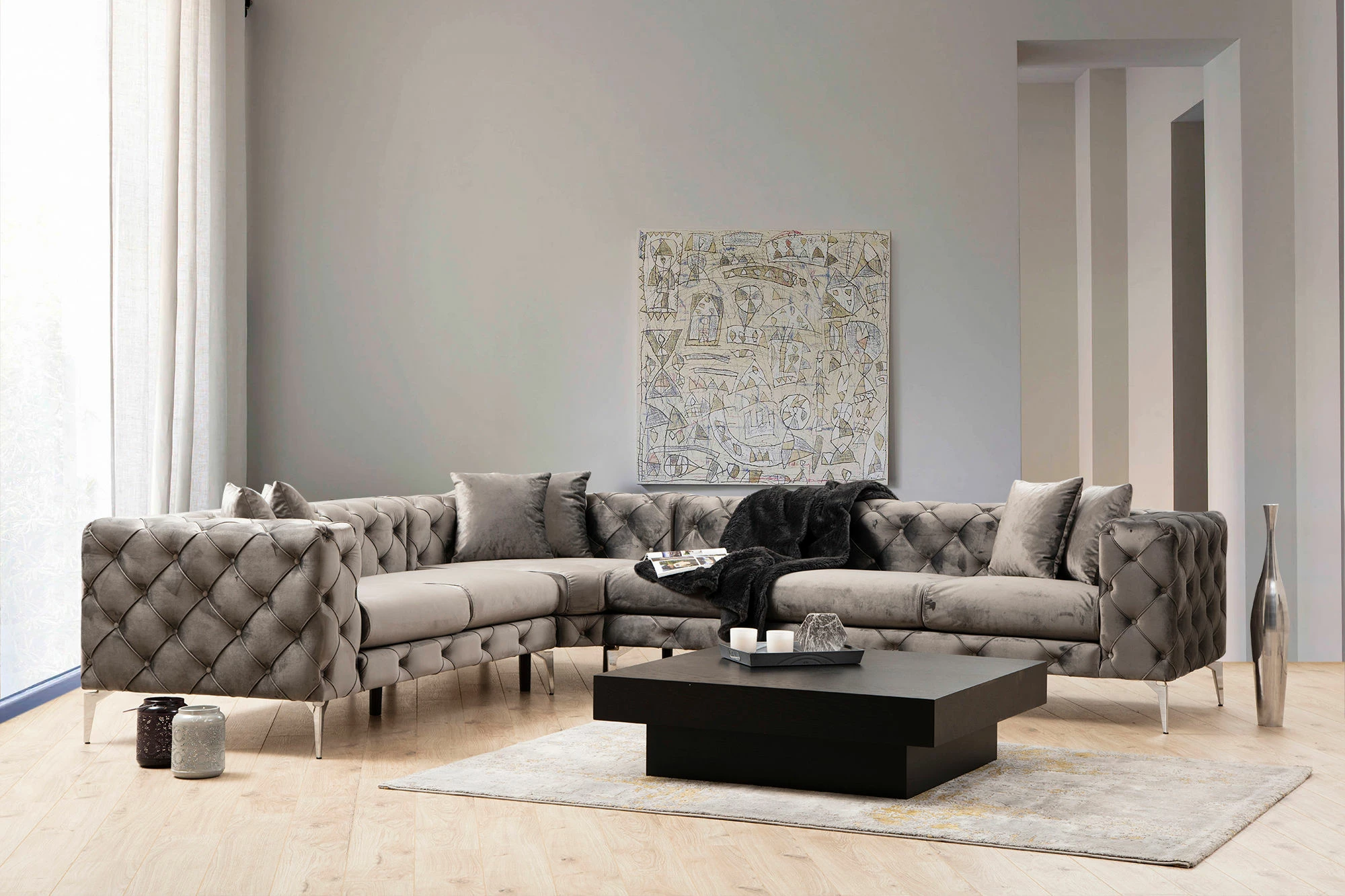Kënd-sofë Atelier del Sofa, Como majtas, antracit