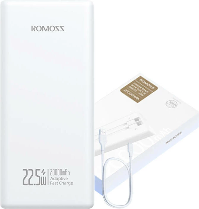 Powerbank Romoss PRC20, 20000mAh, 22.5W, e bardhë