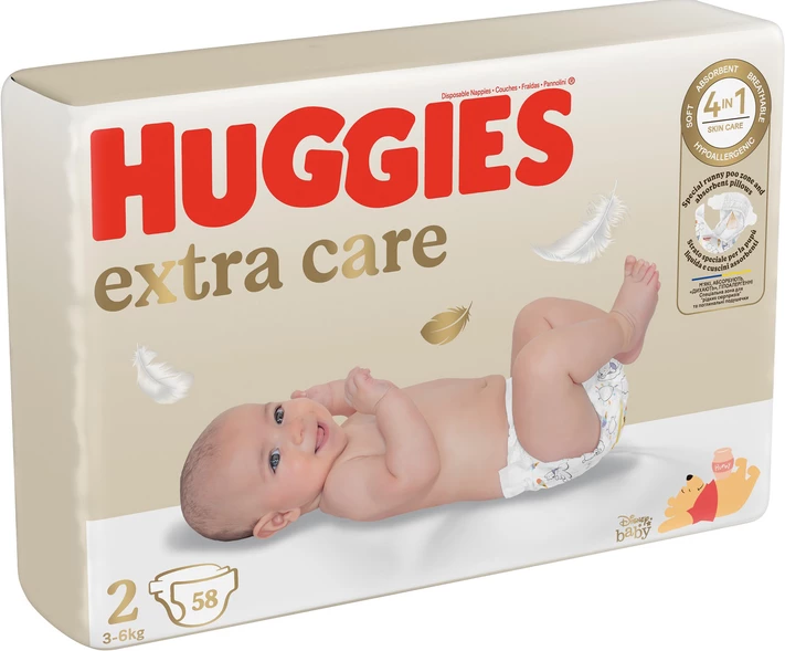 Pelena Huggies® Extra Care 2 (3-6kg), 58 copë