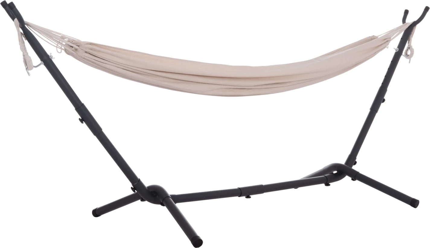 Hamake CRAVE, kornizë metalike antracit, pëlhurë bezhë, 265x93x105cm