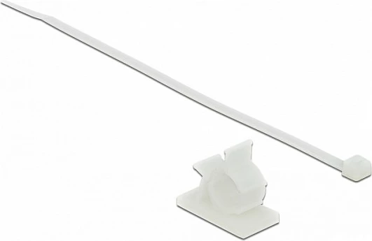 Kapëse kabllosh DeLOCK 18879, ngjitëse, nylon, 10 copë, Ø deri 1.56 cm, e bardhë