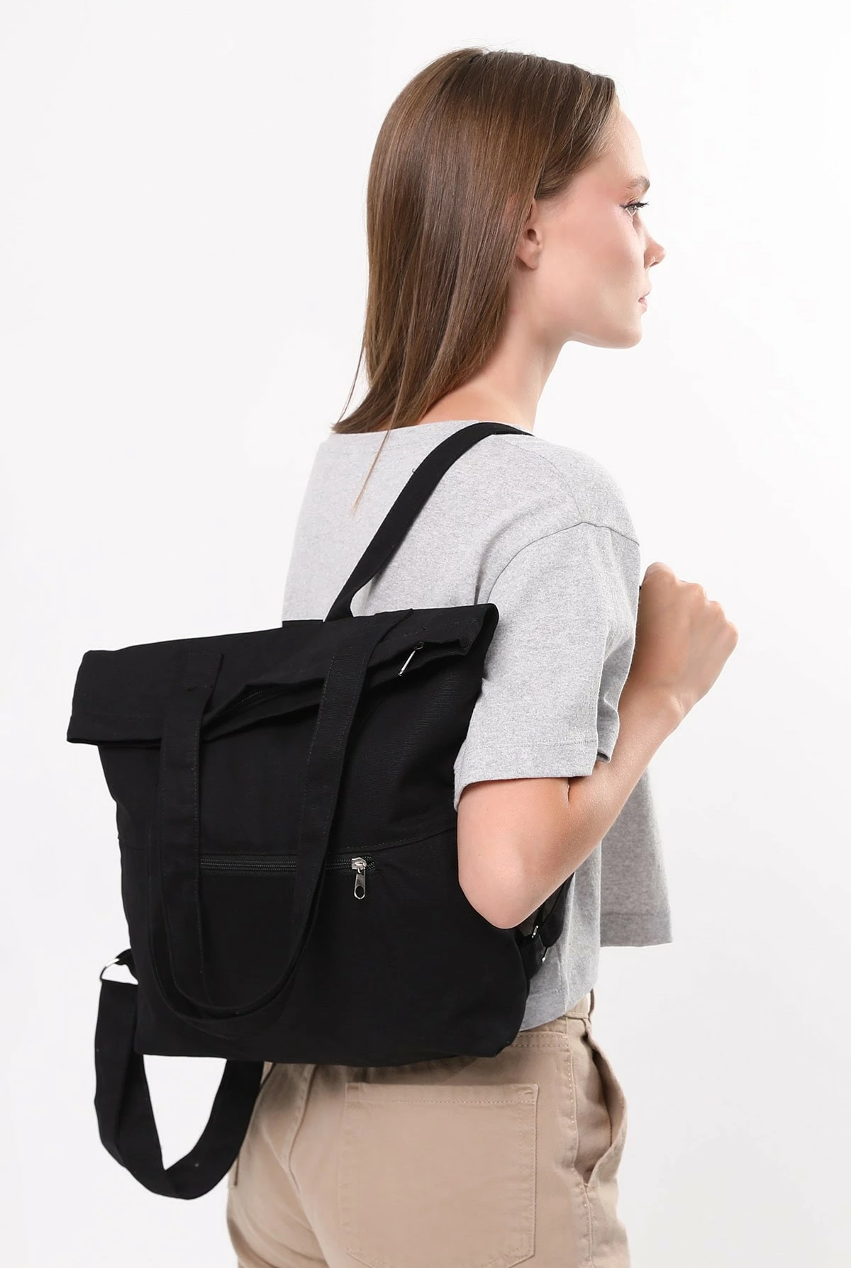 Çantë tote Zoozie Bags, e zezë, 35x40x8cm