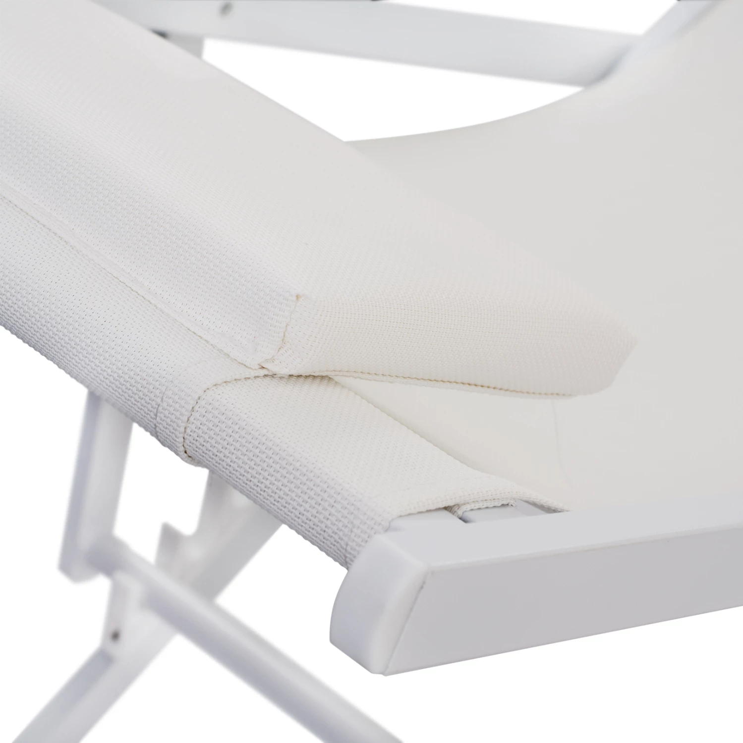 Karrige lounge profesionale KEA FH5076.04 alumini & textilene, ngjyrë e bardhë, 59,5x102,5x94H cm