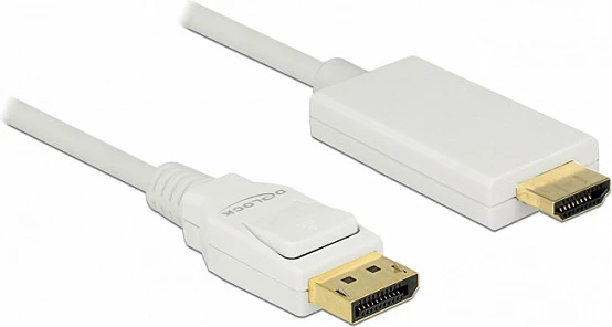 Kabllo adapter DeLOCK 83817 DisplayPort në HDMI, 1m, 4K, e bardhë