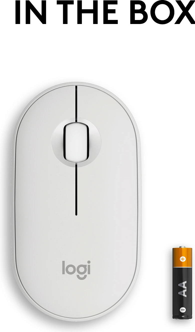 Maus Logitech Pebble 2 M350s, 4000 DPI, RF Wireless + Bluetooth, Bardhë
