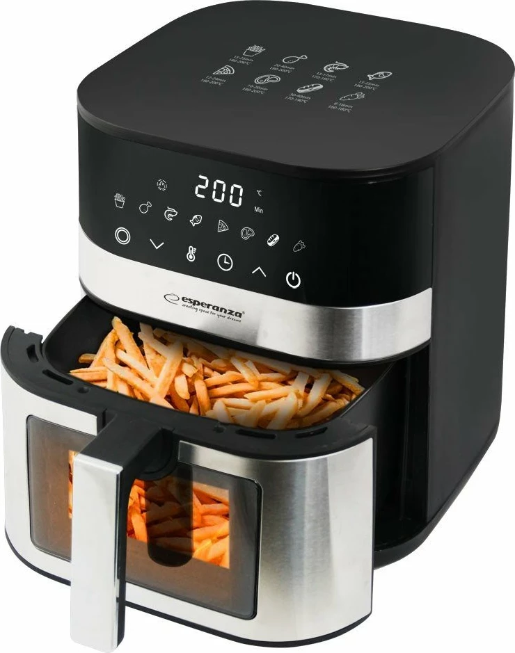 Fritezë pa vaj Esperanza Pesce Alla Griglia EKA003 5L 1400W, argjendtë/zezë