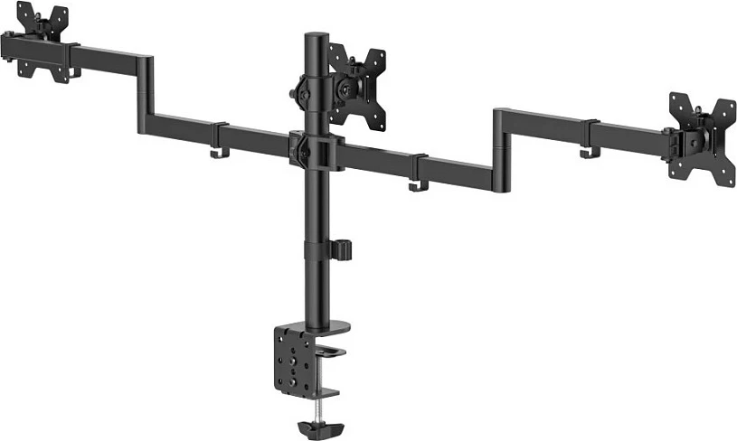 Mbajtëse monitori Hama për 3 monitorë, 13-27", VESA 75x75/100x100, clamp, e zezë