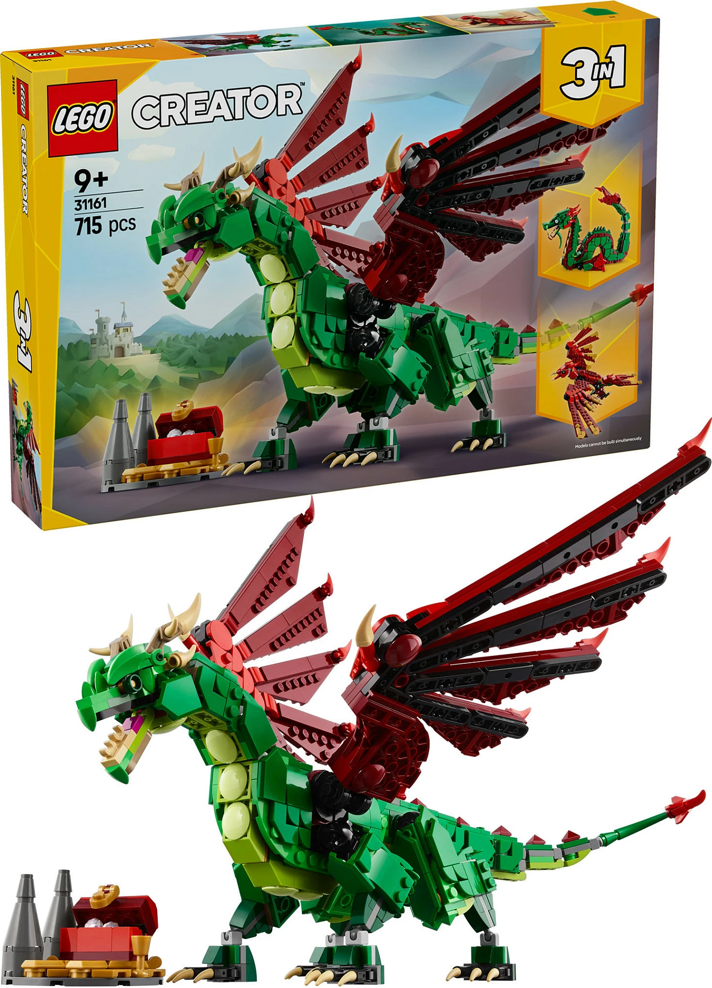 Set ndërtimi LEGO Creator Green Dragon 31161, shumëngjyrësh