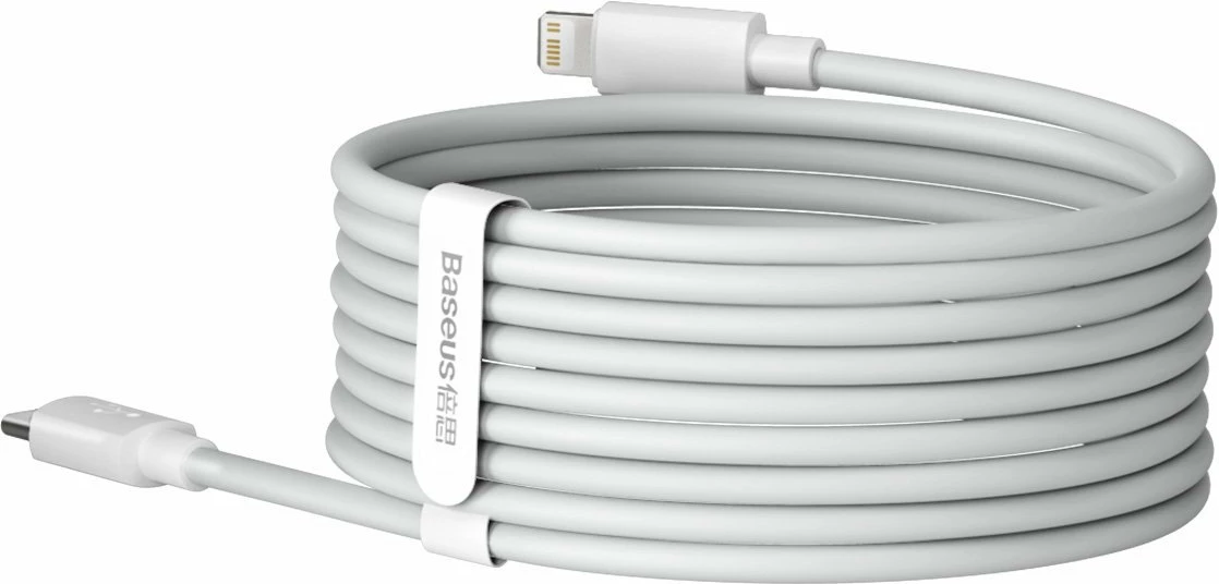 Set kabllo Baseus Simple Wisdom Data Cable Kit, USB-C në Lightning, 1.5m, 20W, Bardhë, 2 copë
