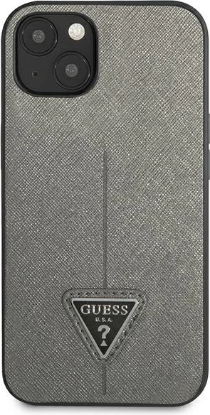 Mbështjellës Guess Saffiano Triangle për iPhone 13 mini, Hardcase, Argjendtë