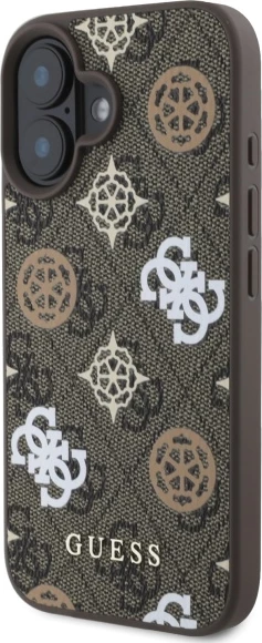 Mbështjellës Guess 4G Printed Stripes MagSafe për iPhone 16, Kafe