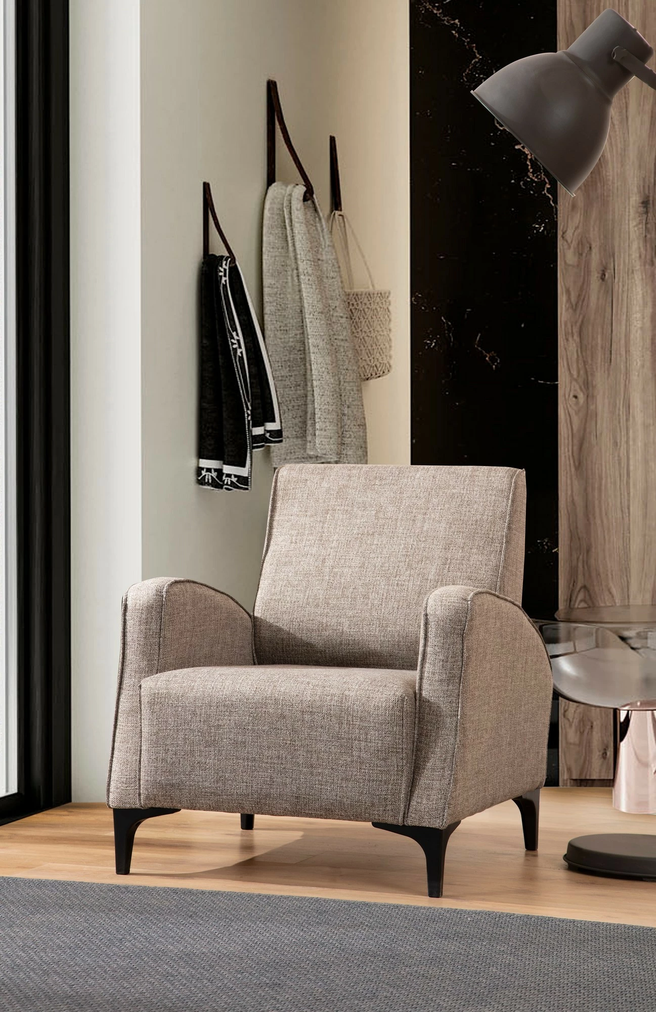 Karrige krahu Atelier del Sofa, Petra, ngjyrë fawn