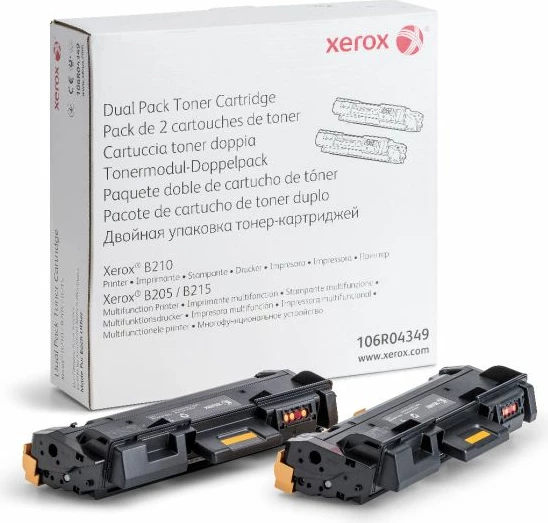 Toner XEROX 106R04349 për B205/B210/B215 6000 faqe, i zi, paketë 2 copë