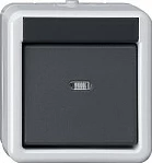 Buton pulsues GIRA 515130, 1-modul, montim sipërfaqësor, gri/zi