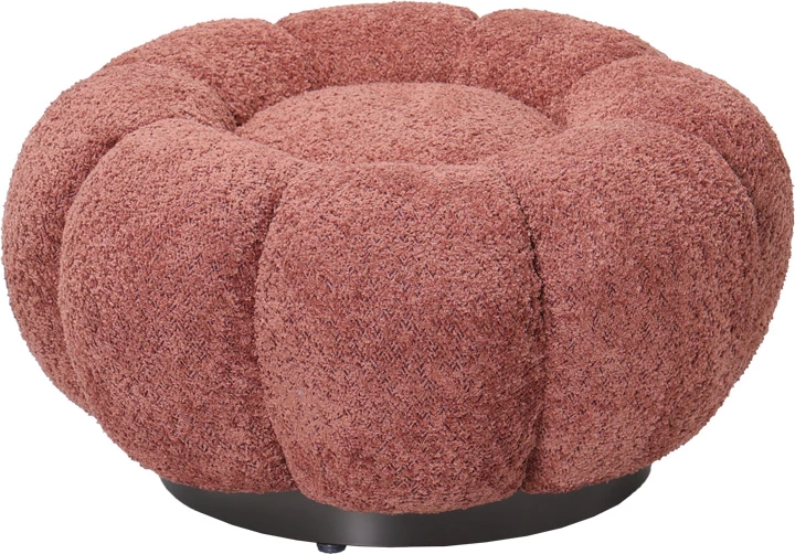Stool Nester, stof boucle, ngjyrë mollë e kalbur, D60x31cm