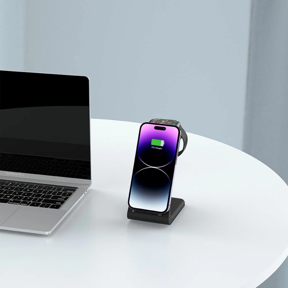 Stacion karikimi 3-në-1 Tech-Protect QI15W-A36 për Apple, i zi