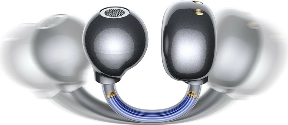 Kufje Bluetooth, USAMS Echo R02, Bluetooth 5.3, ear-clip in-ear, mikrofon i integruar, kuti karikimi 300 mAh, gri