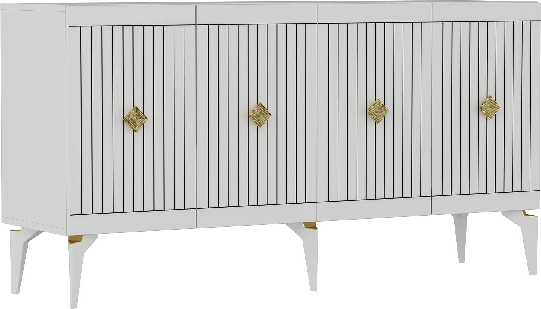Konsolë, ngjyrë e bardhë dhe ari, Skye Decor, 150x79x40cm