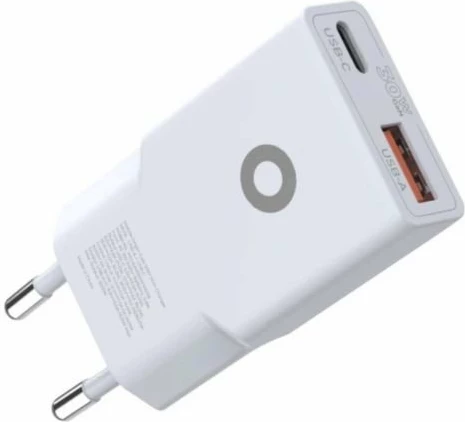 Karikues muri Mobile Origin MO16 GaN 30W Slim, USB-C + USB-A, i bardhë