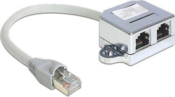 Adapter Y rrjeti DeLOCK 65441, RJ-45 në 2x RJ-45, 0.15 m, gri