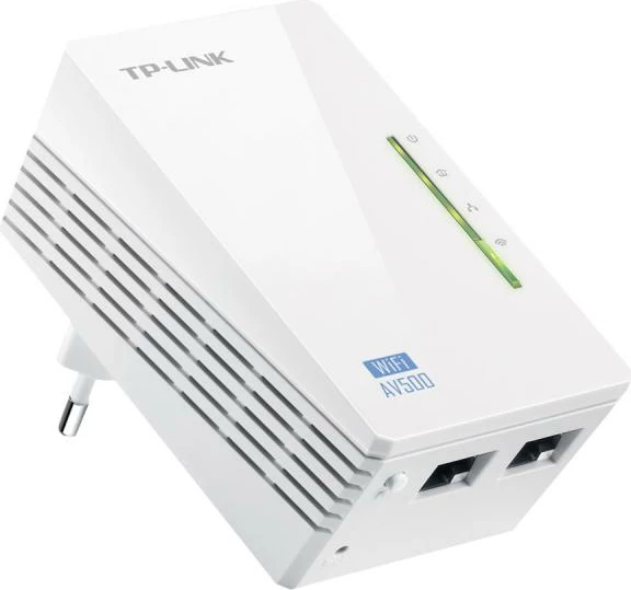 Zgjerues Powerline me Wi‑Fi, TP-Link TL-WPA4220, AV600 600Mbps, 2x LAN, Wi‑Fi Clone, e bardhë