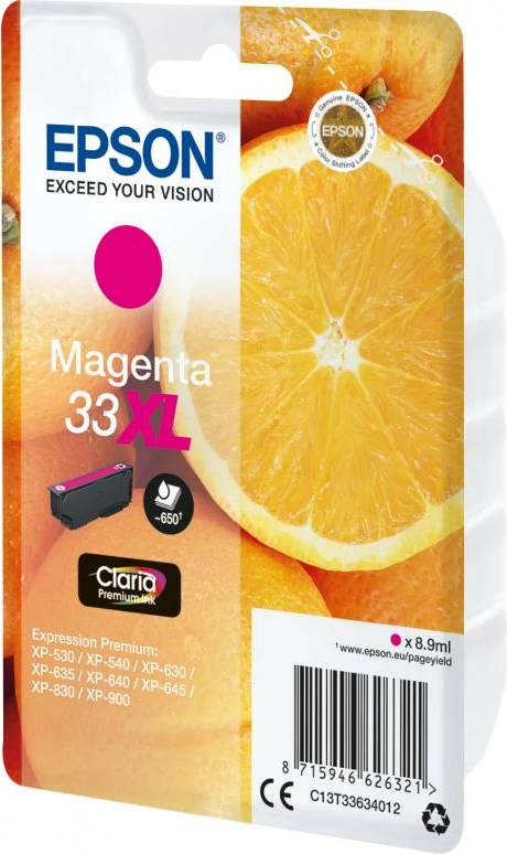 Kartrixh boje, Epson, 33XL C13T33634012, XL kapacitet, magenta
