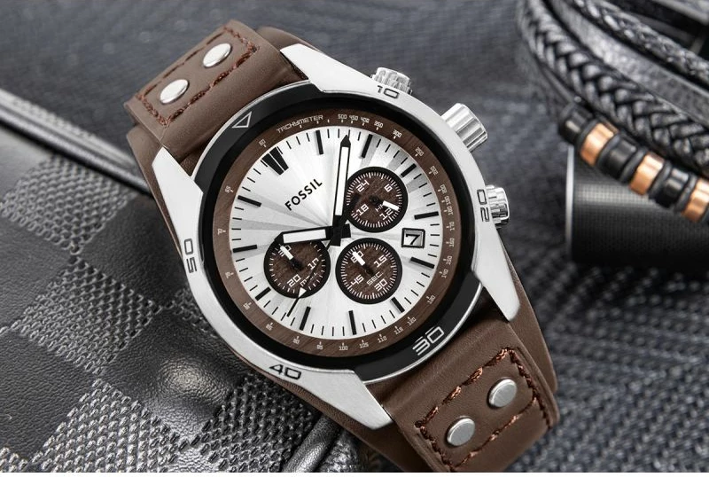 Orë dore për meshkuj Fossil Coachman CH2565, kafe