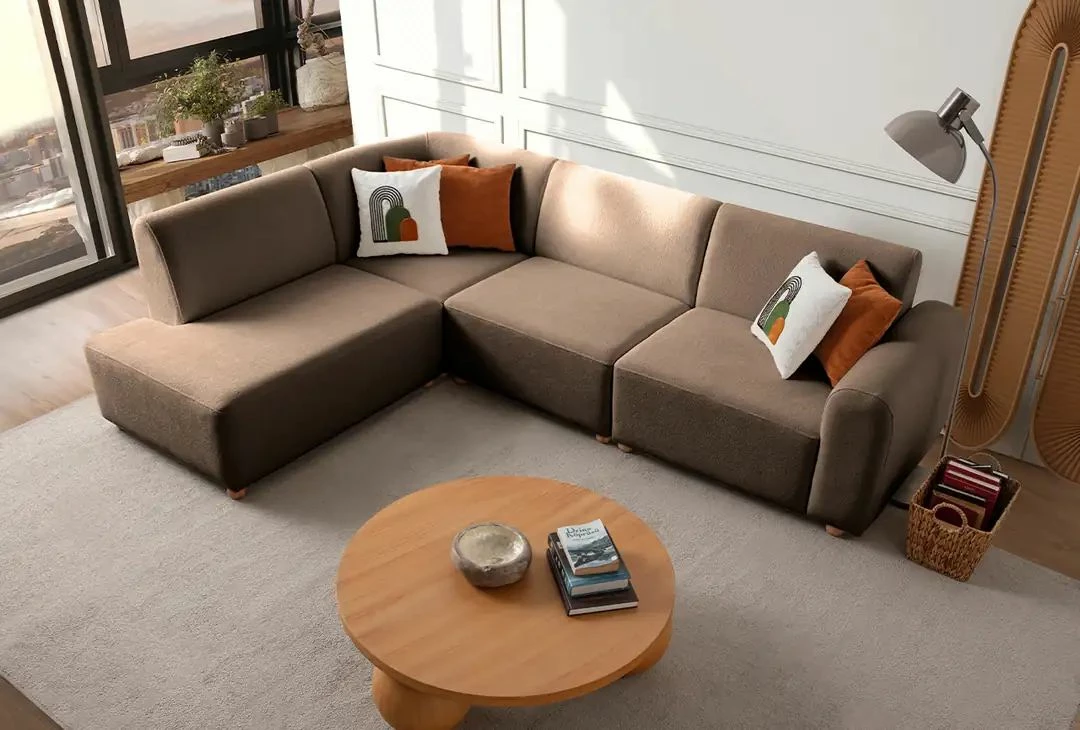 Këndare S-Loft, ngjyrë kafe, Atelier del Sofa, majtas