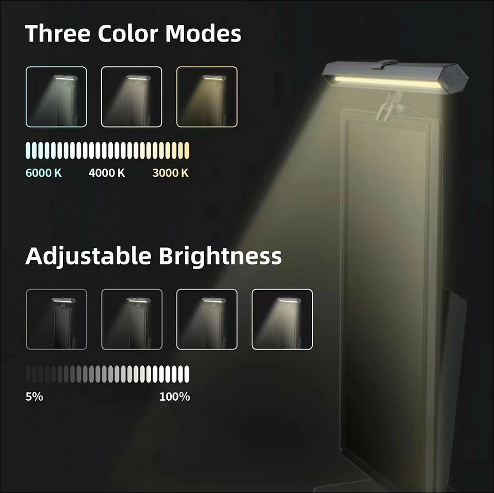 Dritë LED për monitor EQUIP 245450, USB, me dimmer, 6500K, e zezë