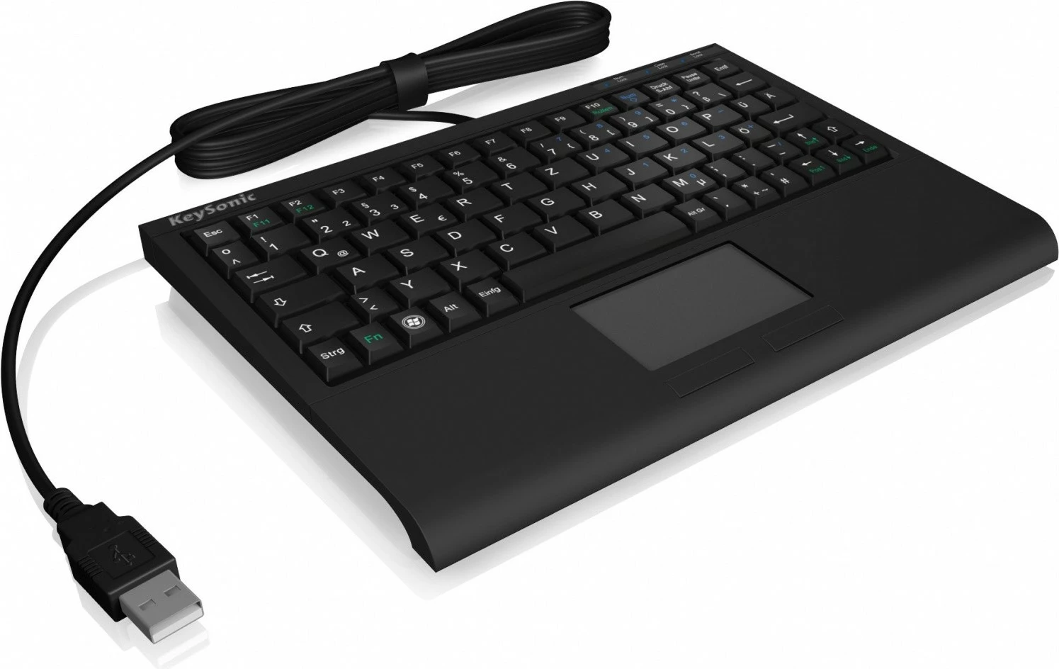 Tastierë mini KEYSONIC ACK-3410 me touchpad, USB, e zezë
